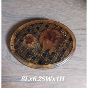 Vintage Lucite Pressed Dried Flower Decor Epoxy Kitchen Trivet
